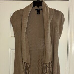 Willie Smith Tan Open-Front Cardigan Small